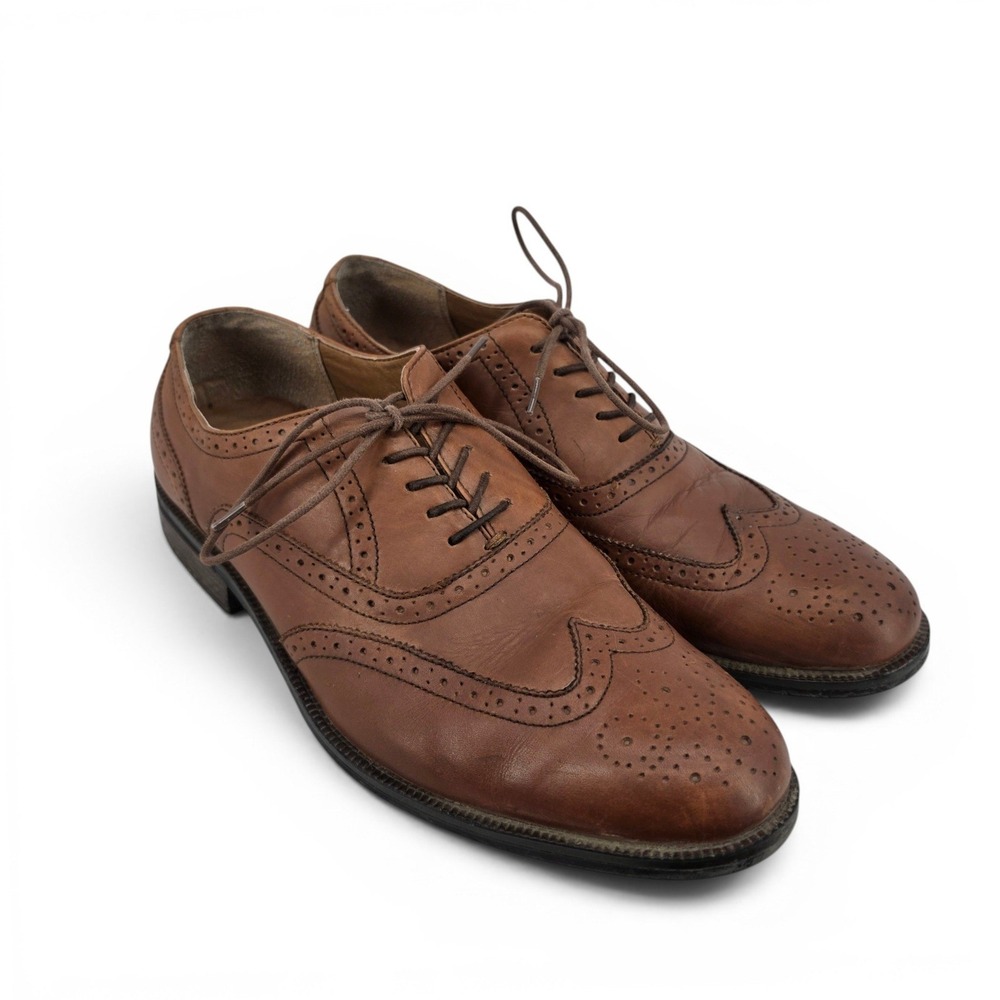 G.H. Bass Nicholas Wingtip Oxford Shoes Men's 10.5M Brown Leather Brogue EUC